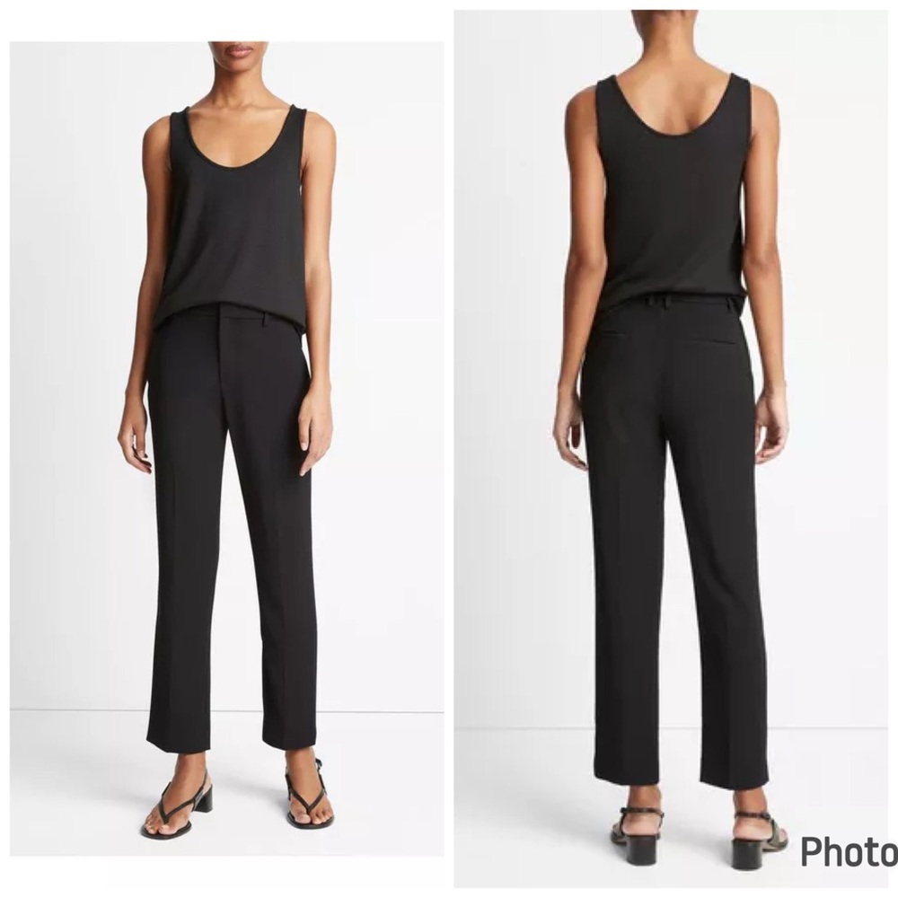 Vince Crepe Tailored Straight Leg Pant Black Size 6